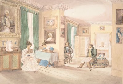 An Interior at Hatton, Warwickshire, 1820-30 by Granddaughters of Dr. Samuel Parr.