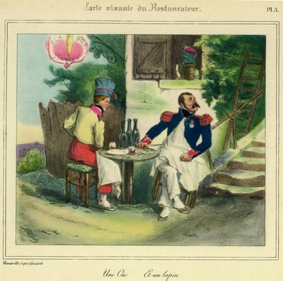 The living map of the Restaurateur “A Goose and a Rabbit” by Grandville