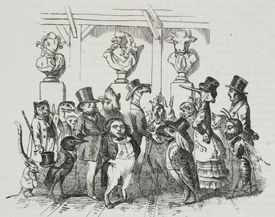 Exit from theater by Grandville
