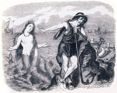The Shepherd and the Sea - Fables by La Fontaine by Grandville