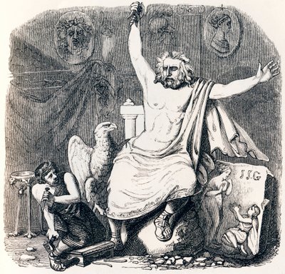 The Sculptor and the Jupiter Sculpture - Fables by La Fontaine by Grandville