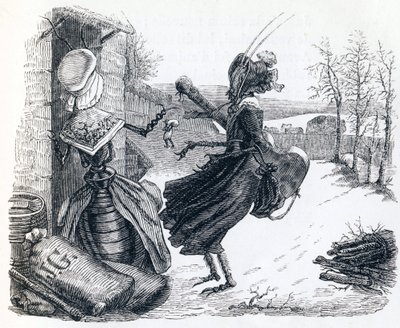 The Cicada and the Ant - Fables by La Fontaine by Grandville