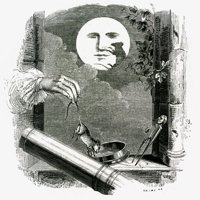 An Animal in the Moon: La Fontaine Fable Illustrated by Grandville by Grandville (1803 47)
