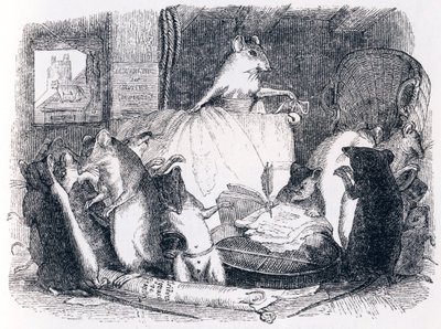 Council held by the rats - Fables by La Fontaine by Grandville