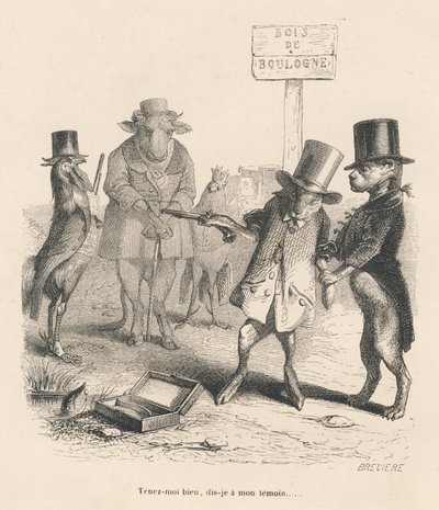 Duel in the Bois de Boulogne by Grandville