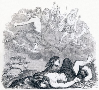 Jupiter and the Thunders - Fables by La Fontaine by Grandville