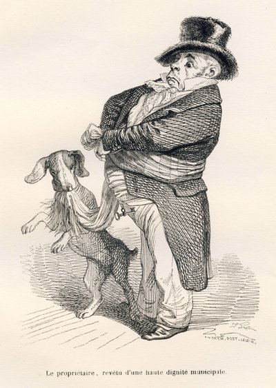 The Owner, Dressed in High Municipal Dignity. Illustrated Vignettes by JJ Granville. Engraving signed Andrew, Best and Leloir in the section 