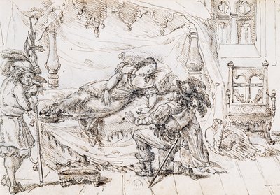 Sleeping Beauty, illustration for fairy tale by Charles Perrault by Grandville