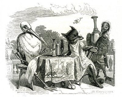 The Fox and the Stork, illustration from 