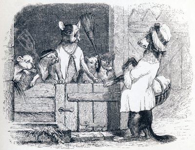 The Lice and His Companion - Fables by La Fontaine by Grandville