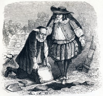 The Stingy Who Has Lost His Treasure - Fables by La Fontaine by Grandville