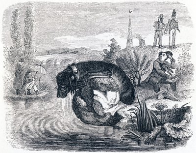 The Dog That Gives Up Its Prey for the Shade - Fables by La Fontaine by Grandville