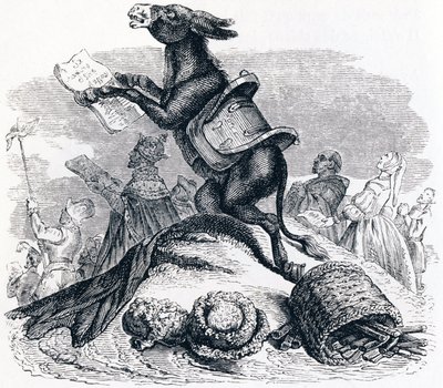 The Donkey and His Masters - Fables by La Fontaine by Grandville