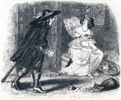The Man Who Runs After His Fortune, and the One Who Stays in His Bed - Fables by La Fontaine by Grandville