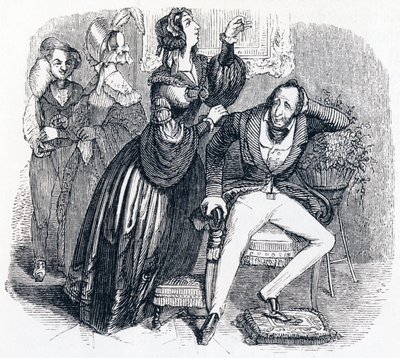 The Middle Aged Man and His Two Mistresses - Fables by La Fontaine by Grandville