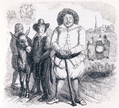 The miller, his son and the donkey - Fables by La Fontaine by Grandville