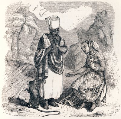 The Mouse is Metamorphosed as a Girl - Fables by La Fontaine by Grandville