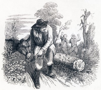 The Theft and the Donkey - Fables by La Fontaine by Grandville