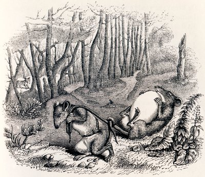 The Two Rats, the Fox and the Egg - Fables by La Fontaine by Grandville