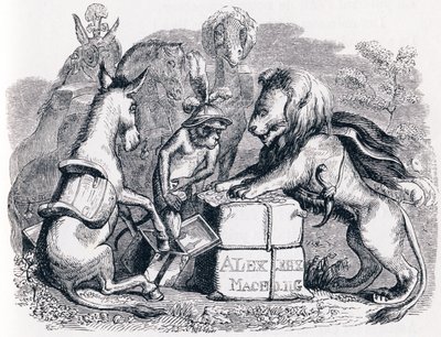 Tribute Sent by the Animals to Alexander - Fables by La Fontaine by Grandville
