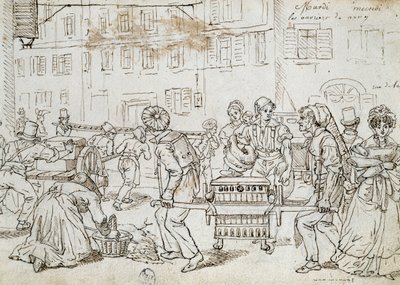 Workers of Nancy, drawing by Jean-Jacques Grandville by Grandville