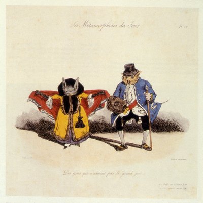 People Who Do Not Like the Broad Daylight, 1854 by Grandville