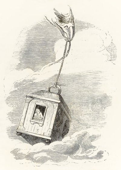 Gulliver Escapes Brobdingnag When His Box Is Grabbed by an Eagle Who Drops It in the Sea, from Gulliver