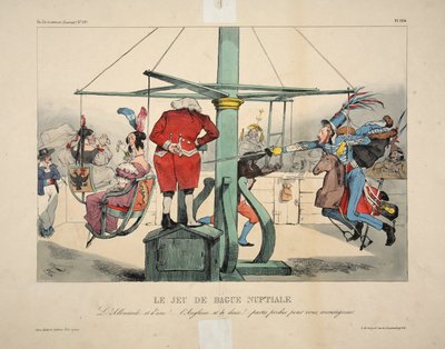 The Game of the Nuptial Ring. The German... and one!... the English... and two!... game lost for you, my lord by Grandville