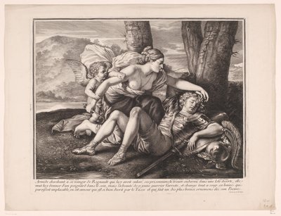 Rinaldo and Armida by Gérard Audran (attributed to)