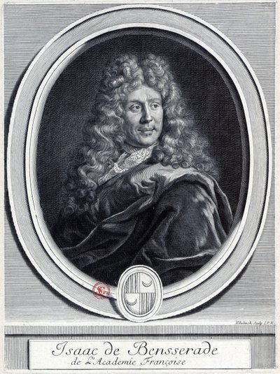 Isaac de Bensserade of the French Academy by Gérard Edelinck