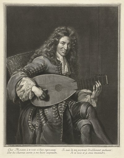 Portrait of the Lutenist and Composer Charles Mouton by Gérard Edelinck