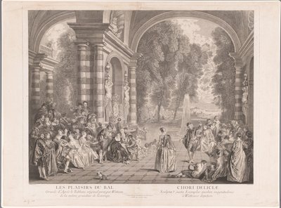 Elegant Company on a Terrace Overlooking a Park by Gérard Jean Baptiste Scotin (II)