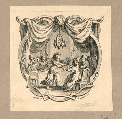 A Girl as a Bride Hurries Toward a Boy in Turkish Costume by Gravelot