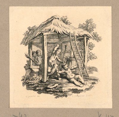 A Girl Spanks a Boy by Gravelot