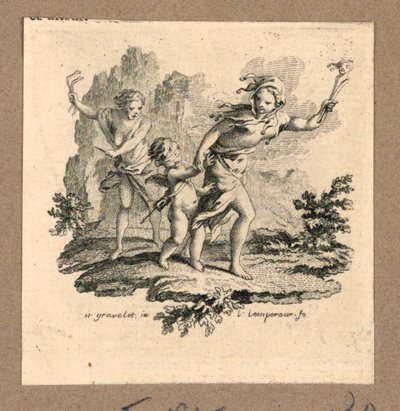 Cupid Blind-Folded and Led by Foolishness by Gravelot