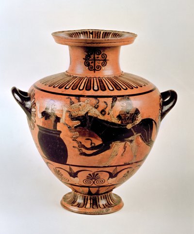 Archaic Ionian Hydria depicting Heracles Bringing Cerberus to Eurystheus, from Cerveteri by Greek