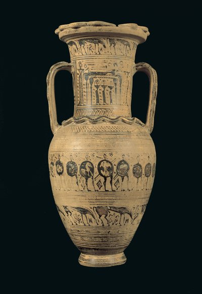 Attic Amphora, Late Geometric II B Period (720-700 BC) by Greek