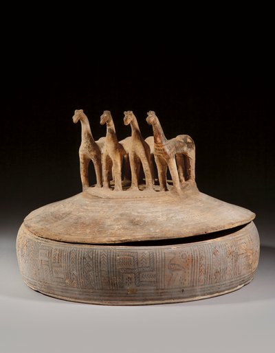 Attic Pyxis, Late Geometric Period, c.3rd Quarter of the 8th Century BC by Greek