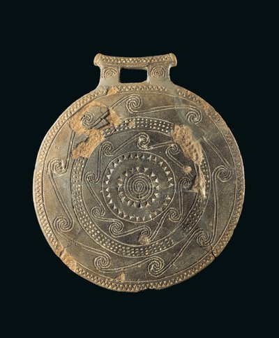 Frying-Pan Vessel with Running Spirals and Triangles, from Euboea (Evvoia) Early Cycladic I-II Period, Kampos Phase (2800-2700 BC) by Greek