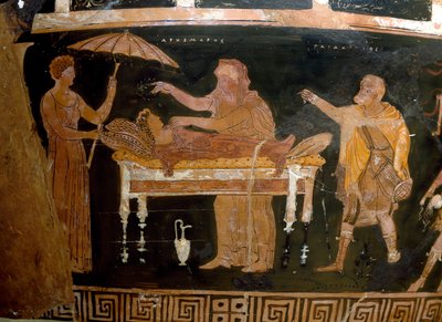 Greek Art: Vase of Arhemore: the Funeral of Arhemore (Opheltes) by the painter of Darius, 4th century BC by Greek