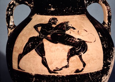 Herakles struggling with the Nemean lion (detail) by Greek