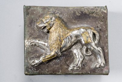 Lid of a box, Hellenistic (parcel gilt silver) by Greek