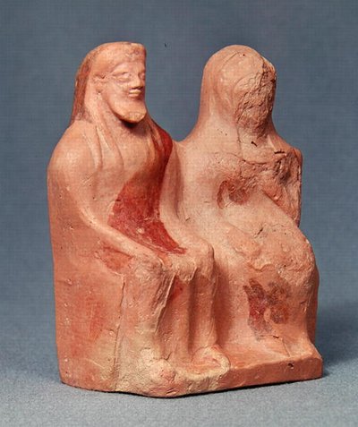 Two Enthroned Figures, Late 6th Century BC by Greek