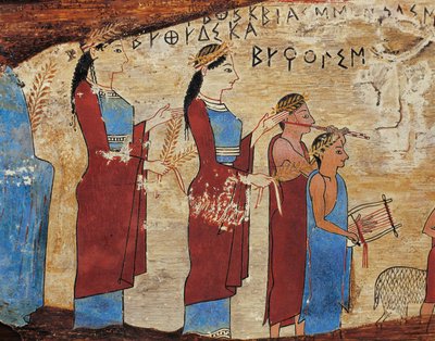 Votive panel from the Pitsa Cave near Sikyon (detail) by Greek
