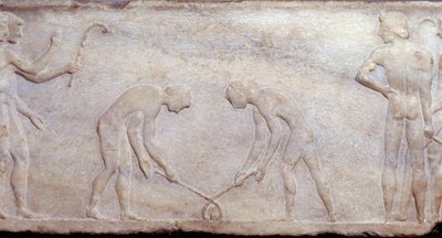 Art of Ancient Greece: Ball Game with Lacrosse by Greek