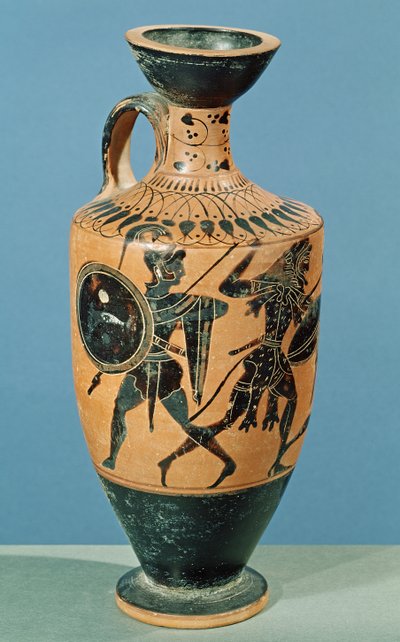 Attic Style Lekythos, depicting Hercules and the Amazons by Greek School