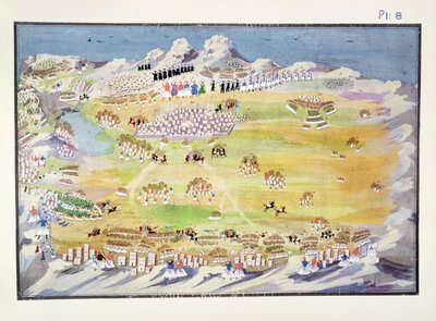 Battle of Tripolitza and surrounding villages (plate 8) from Pictorial History of the Greek War of Independence by General Makryjannis by Greek School