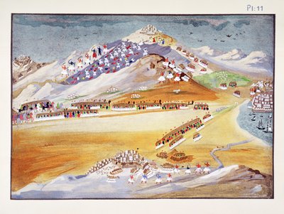 Battles of Mount Argos and Corinth (plate 11) from Pictorial History of the Greek War of Independence by General Makryjannis by Greek School