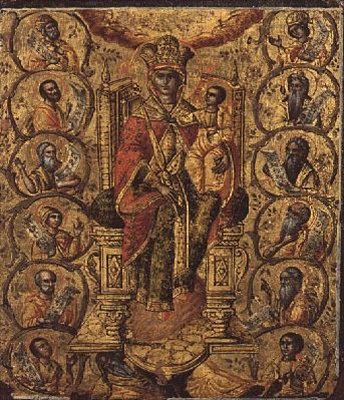 Christ in the Vine, part of a diptych from the Ionian Islands by Greek School