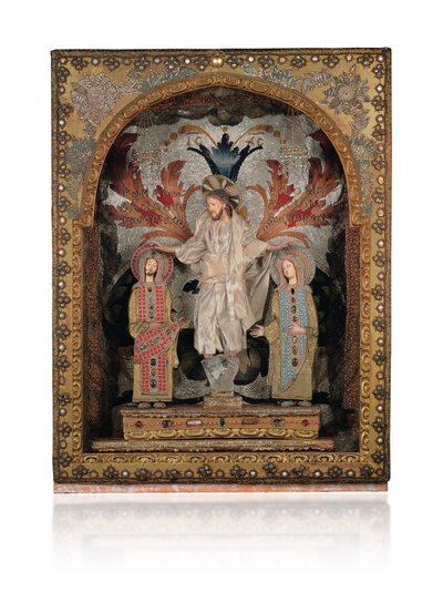 Christ on a pedestal of rock crystal, flanked by Emperor Romanos II and Empress Eudoxia by Greek School
